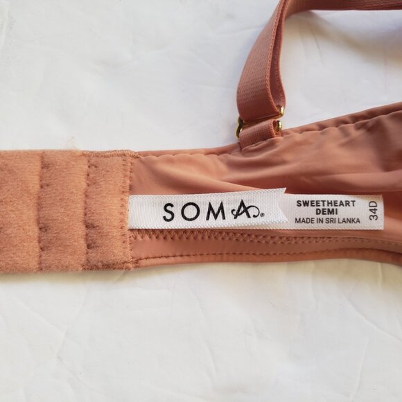 Soma Sweetheart Demi Underwire Lightly Lined Convertible Beige Bra - Picture 9 of 13